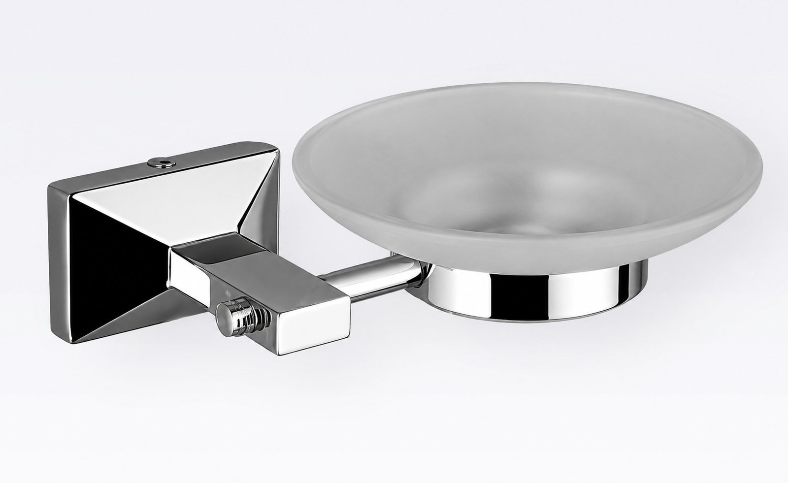Glass Soap Dish in Chrome finish