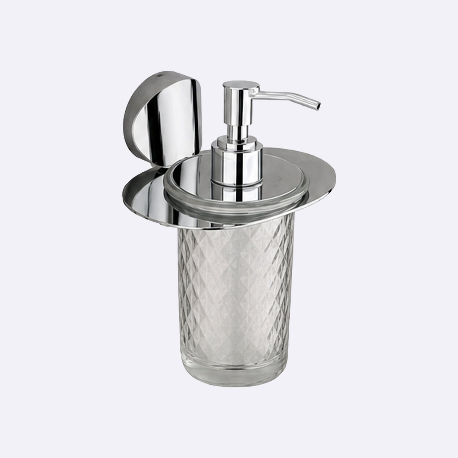 Glass Liquid Soap Dispenser in Chrome finish