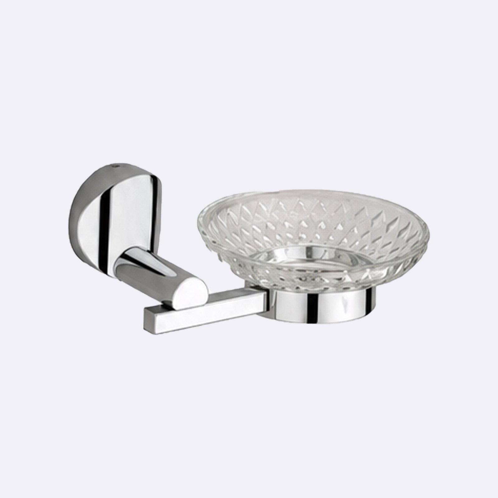 Glass Soap Dish in Chrome finish