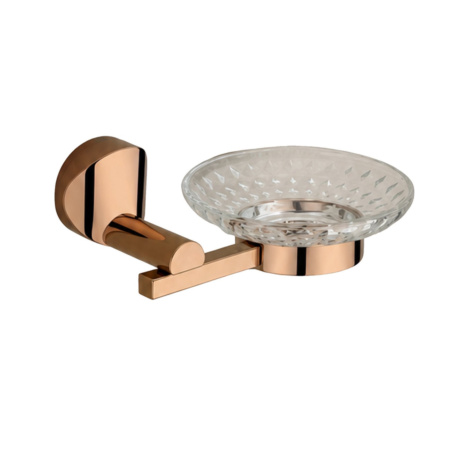 Glass Soap Dish in Rose Gold finish