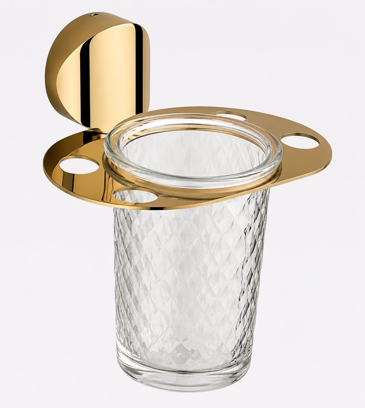 Glass Tumbler Holder in Gold finish