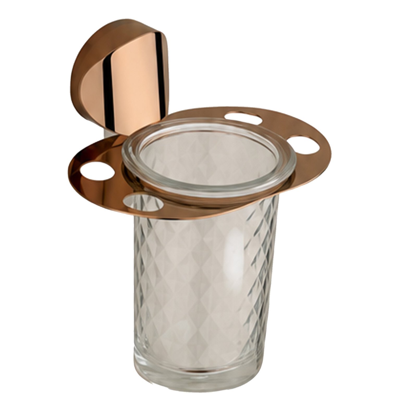 Glass Tumbler Holder in Rose Gold finish